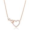 Meissa Infinito Collana cuore Amicizia collana donna Argento Cubic Zirconia punto luce collana Promessa Regalo (Oro Rosa)