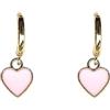 ASTER ALHELÍ Orecchini Dorati Donna Cuore - Cerchi Piccoli Placcati Oro - Ciondolo Cuori Rossi o Rosa Giovanili - Regalo Originale Donna Bambina - ASTER ALHELÍ (Rosa)