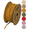 Halbach Cinturino in pelle vegana | larghezza 3 mm lunghezza 20 m | corda in pelle sintetica per la produzione di braccialetti | 100% similpelle vegana nastro per artigianato fai da te, colore: miele