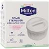 MILTON Combi Microwave Or Cold Water Steriliser in White - Fits Five Wide Neck Bottles of Any Brand