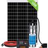 PUMPLUS Kit pompa acqua,pompa acqua solare in acciaio inox+pannello solare 120W