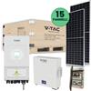 V-TACSOLAR KIT FOTOVOLTAICO MONOFASE 6150W INVERTER DEYE V-TAC 6KW ACCUMULO 5,12KW VT-410KIT-LEDKIT410-6-5-GREY