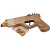 AnticaPorta Pistola in legno spara elastici con aquila intagliata e dipinta 25 cm