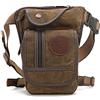 FiveloveTwo Uomo Vintage Tela Pouch Tattico Marsupio Sportivi Vita Pack Zaini e borse Messenger Marsupi alla moda,Di Campeggio Sacchetto Escursione Esterna Tattico Borsello Waist Leg Bag Marrone scuro