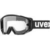 uvex athletic bike, maschera da bici unisex, campo visivo ampliato, privo di appannamenti, privo di appannamenti, black-clear, one size
