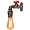 Mengjay Vintage Applique da Parete Industriale Retro Lampada da Parete Creativo Tubo dell'acqua Lampada a Muro Ferro E27 per Ristorante, Cucina, Caffè, Bar, Camera da letto, Colore Ruggine
