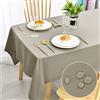 DWCN Tovaglia antimacchia, lavabile, impermeabile, per sala da pranzo, casa, giardino, feste e matrimoni, 150 x 200 cm, colore: grigio talpa