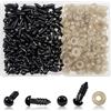 TOAOB THE ONE AND ONLY BABY TOAOB 150 Pezzi Occhi di Sicurezza per Amigurumis con Rondelle 6 mm Nero Plastica Occhietti per Bambole Creazione Animale all'Uncinetto Pupazzi Creazione Artigianato Lavoretti