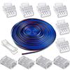 GTIWUNG Kit di Connettori a Striscia LED, Cavo di Prolunga da 10m, LED Connettore, Connettori Strisce Led Spina 10mm 4 pin, 4 Poli Rapido Connettore Cavo per 10mm 2835 5050 RGB LED Strip