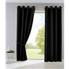 Gardinenbox Palermo 10000265-2 - Set di 2 tende opache, traslucide, con occhielli e fermatenda, 175 x 140 cm, colore nero
