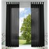 Gardinenbox 61000CN - Set di 2 tende trasparenti per soggiorno, in voile, con chiusura a nastro, 245 x 140 cm (altezza x larghezza), colore nero
