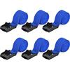Kshineni 6 pezzi Cinghia di Fissaggio Cinghie per Valigie 1m x 2.5cm con Chiusura a Morsetto, Cinghie di Fissaggio Corte per Camion, Carico, Moto, Rimorchi, Bagagli (Blu)