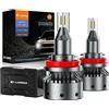 D-Lumina Lampadine H11 H8 H9 LED Lenticolari Canbus,120W 20000LM 6500K Bianco,Versione Specifica per Proiettore,Kit di Conversione Faro LED Estremamente Luminoso,Interferenza Anti-Radio,2 pezzi