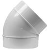 Vent Systems Raccordo a gomito in plastica a 45 gradi, 125 mm, per tubi rotondi rigidi o flessibili in PVC, adattatore per sistema di ventilazione del tubo, condotto dell'asciugatrice, ABS plastica