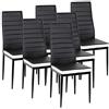LANTUS Set 6 sedie impilabili Modello per Cucina Bar e Sala da Pranzo, Robusta Struttura in Acciaio Imbottita e Rivestita in Finta Pelle,6 pezzi (nero + bianco)