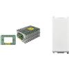 Vimar Plana 0T14613 Supporto 3 moduli, con viti, per scatole 3 moduli, 10 pezzi & 0R14013 Plana Invertitore 1P 16 AX 250 V, illuminabile, tasto sostituibile, bianco