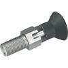 Kipp A Levetta di blocco bullone temprate misura 2 M12 x 1,5, forma: C, materiale termoplastico, con Verl. Cilindro a pistoni, Komp: acciaio INOX, D = 6, 1 pezzi, k0630.203206