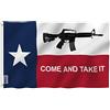 ANLEY Fly Breeze 3x5 Piedi Bandiera del Texas Come And Take It - Colore Vivido e Resistente Ai Raggi UV - Testata In Tela E Doppie Cuciture - Carabina M4 Bandiere Poliestere Anelli Ottone