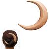 Pelinuar Hand Carved Crescent Moon Hair Fork For Women , Wooden Moon Barrettes ,Vintage Crescent Moon Hair Stick Moon Barrette Women'S , Wooden Hair Comb Thick Hair Styling Tool Accessories (S, Wood Color)