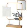 Casablanca modernes Design Casablanca - Scultura moderna in metallo, con elemento a specchio, colore: oro, grigio e bianco, 60 x 57 cm