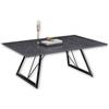 Stella Trading EVINA - Tavolino da salotto con superficie in ceramica e struttura in metallo, colore nero, 110 x 40 x 70 cm (L x A x P)