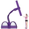 PORRASSO Multifunzione Resistenza Allenamento Pedale Fascia Elastica Pedal Pull Rope Corda Elastica Sit-Up Bodybuilding Expander Fune di Tensione 4 Tubi Esercitatore per Gambe - Viola