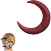 Pelinuar Hand Carved Crescent Moon Hair Fork For Women , Wooden Moon Barrettes ,Vintage Crescent Moon Hair Stick Moon Barrette Women'S , Wooden Hair Comb Thick Hair Styling Tool Accessories (S, Red)