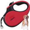 Edipets, Guinzaglio per Cani Allungabile, Retrattile, 5 Metri, 360º, senza Grovigli, di Nylon, addestramento per cani, Taglia Grande, Media e Picola (L, Rosso)