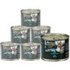 Dehner Wild Nature - Cibo per gatti con lago di montagna, senza cereali, per gatti adulti, salmone/trota, 6 barattoli da 200 g (1,2 kg)