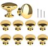 ShipeeKin 10x Oro Cromato Lucido Pomelli Per Mobili, Bottoni Per Armadietti, Maniglie Per Armadio, Cassetto, Camera Da Letto, Bagno, Cucina, Ufficio, Ecc. (diametro: 30mm)