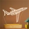 Lightzz Lampada notturna a forma di aeroplano, illusione 3D, lampada da tavolo in legno dai colori caldi e morbidi per ragazzi, idea regalo con alimentazione USB