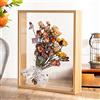 NatureMan Fiore essiccato in legno Photo Frame Fiore essiccato Display Stand Decorativo Floating Photo Frame,doppio lato Plexiglass,per l'esposizione di fiori secchi, artigianato (colore legno 20,3x30,5cm)
