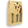 Weboxes Porta bottiglia tripla con manico 27 x 9 x 38 - Confezione da 20 pezzi