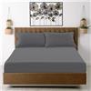 Super Dreamer Lenzuolo con angoli in microfibra, per letto matrimoniale, con tasca profonda 25 cm, resistente al restringimento, allo sbiadimento e alle pieghe, colore antracite per materasso (137 x 193 cm),