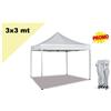 GRECOSHOP Gazebo pieghevole impermeabile in alluminio 3x3m Colore Champagne