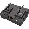 WORX WA3772 Caricabatterie doppio 20 V per 2 batterie | Corrente di ricarica 2 A, 2 modalità, compatibile con tutte le batterie PowerShare