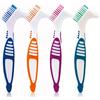 Ceonam Spazzola per protesi dentarie, 4 spazzolini da denti piccoli per protesi, setole multistrato, manico ergonomico in gomma per la pulizia dei denti falsi
