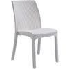Totò Piccinni Sedia VIRGINIA in Resina Simil Rattan effetto realistco, impilabile per bar ristorante casa giardino (Senza Braccioli, Bianco, 2 Pz)