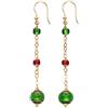Venetiaurum - Orecchini Lunghi Multicolore con Sfere in Vetro originale di Murano e argento 925 - Gioiello made in Italy certificato