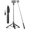 SelfieShow 180cm Bastone Selfie Treppiede per Telefono, Treppiede Smartphone Selfie Stick Stabile con Telecomando Estensibile Treppiedi per Cellulari Compatibile con iPhone/Samsung, Camera