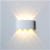 MOKEKA Applique LED da Esterno 6W LED Lampada da Parete in Alluminio, IP65 Impermeabile - Ideale per Decorazioni Esterno e interno (Bianco, Luce Calda-3000K)