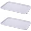 PHCOMRICH 2 vassoi multiuso, diversi colori, antiscivolo, 35 x 27 cm, materiale PP per alimenti (bianco)
