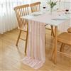 AOKSUNOVA Runner Tavolo Chiffon Rosa 75x300 cm Matrimonio | Runner da tavolo in chiffon poliestere, morbido e fluido, lavabile, ideale per matrimoni e decorazioni eleganti