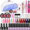 COSCELIA Gel Ricostruzione Unghie Kit con Fresa per Unghie, Lampada u v/led Unghie, Smalto Semipermanente Unghie Kit Completo per Nail Art