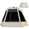 EULANT Impermeabile Tenda di Familiari (2-4 Uomo) con Automatico Quick-Up-System,Esagonale Tenda Alta da Campeggio Resistente al Sole a 2 Strati, 3.3x3.3x2m