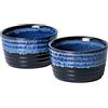 UNICASA Pirottini per Soufflé, UNICASA Set di 2 Pirottini da Soufflé in Porcellana, Teglie da Forno Ceramica per Muffin, Cupcake e Budini - Glassa di Reazione, Blu