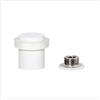 EVI Herrajes |Fermaporte - Base filettata| Ø20 x 25 mm |Acciaio Inox Laccato Bianco con Gomma Bianca di Silicone Naturale | Compresi utensile, vite + tassello di fissaggio| I-181