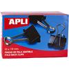 APLI 11952- Confezione 12 Fermafogli a Clip Standard, 51 mm