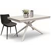 KONTE.DESIGN Tavolo VOLPAIA in legno, finitura bianco frassinato e metallo verniciato bianco, allungabile 140x80 cm - 190x80 cm