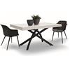 KONTE.DESIGN Tavolo GORGONA in legno, finitura in bianco frassinato e metallo verniciato antracite, allungabile 140x90 cm - 220x90 cm